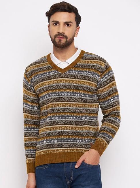 duke multicolor regular fit printed sweater