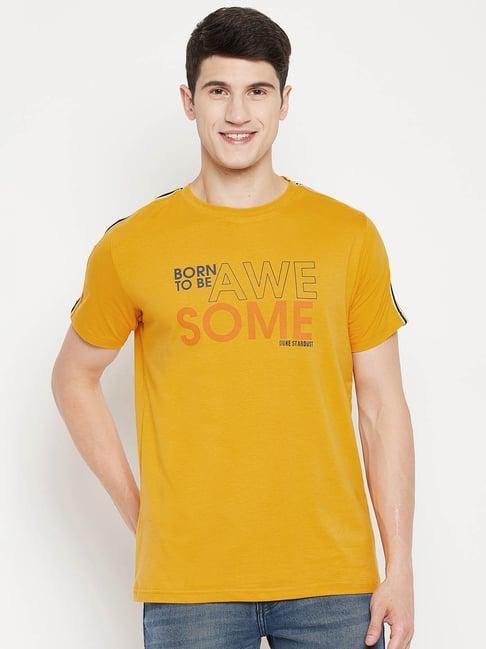 duke mustard crew t-shirt