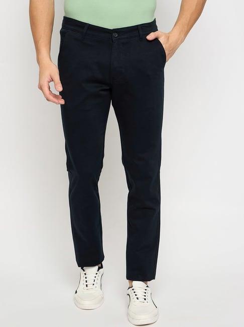 duke navy cotton slim fit chinos