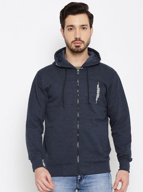 duke navy mix regular fit hooded sweatshirt