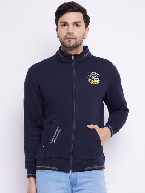 duke navy regular fit printed sweatshirt