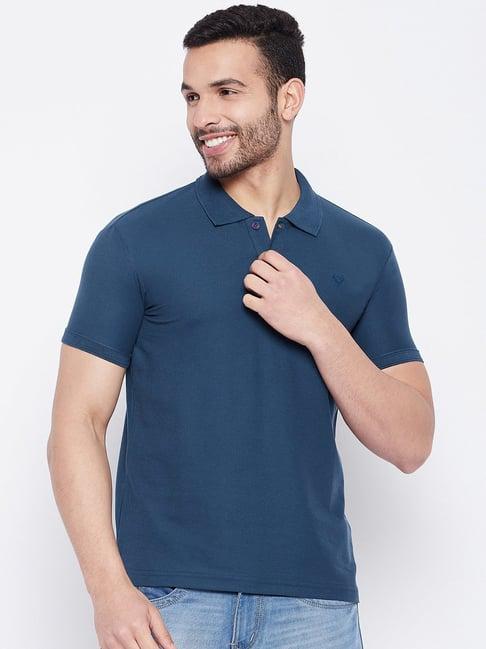 duke navy slim fit polo t-shirt