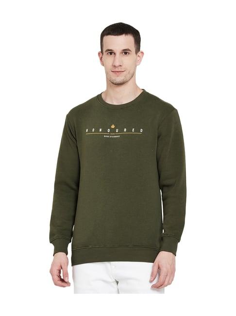 duke olive full sleeves printed sweatshirt