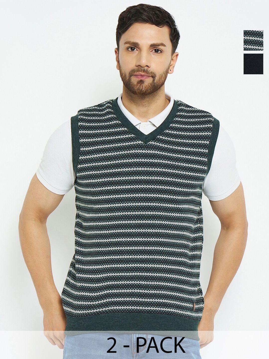 duke pack of 2 striped sleeveless acrylic sweater vest