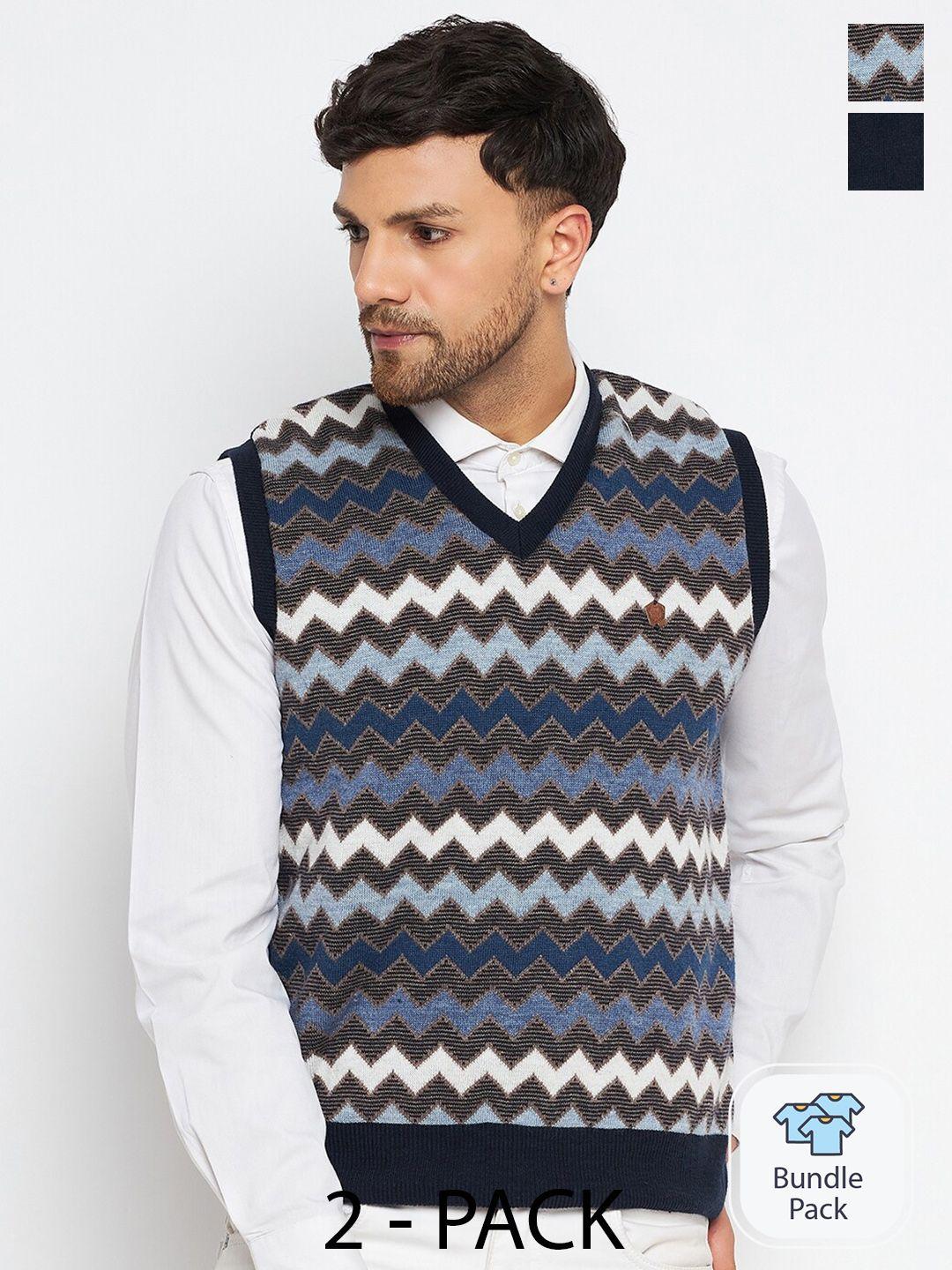 duke pack of 2 v-neck sleeveless acrylic sweater vest