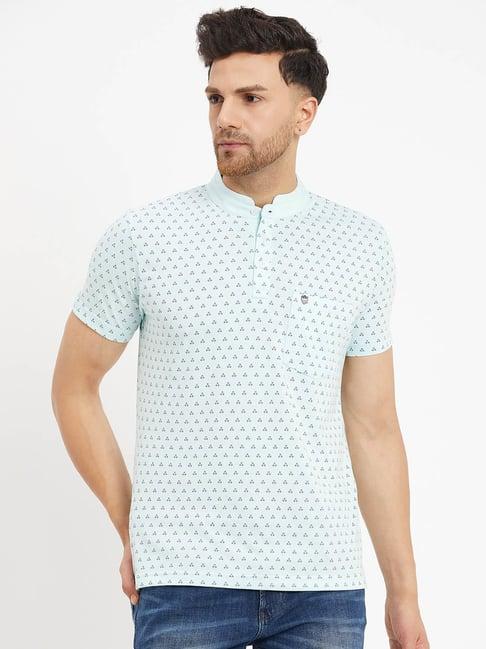 duke powder blue regular fit printed t-shirt