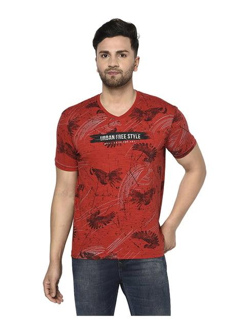 duke red cotton regular fit printed t-shirt