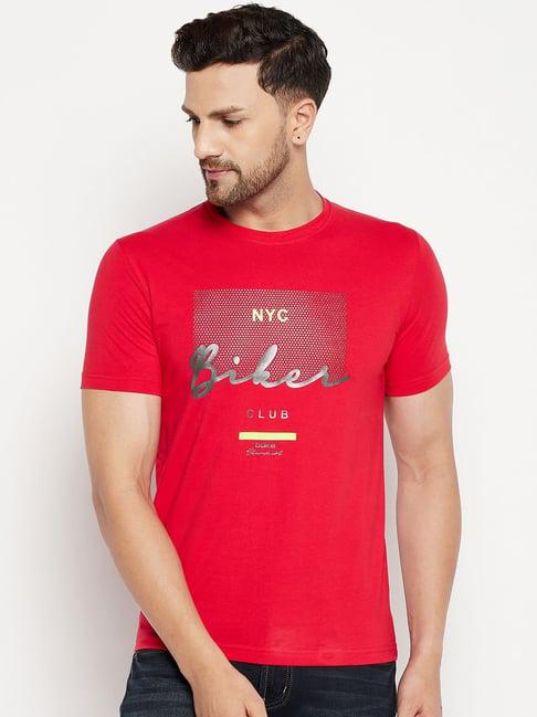 duke red slim fit printed t-shirt