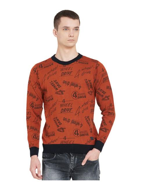 duke rust printed sweater