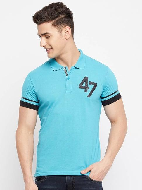 duke sea blue short sleeves polo t-shirt