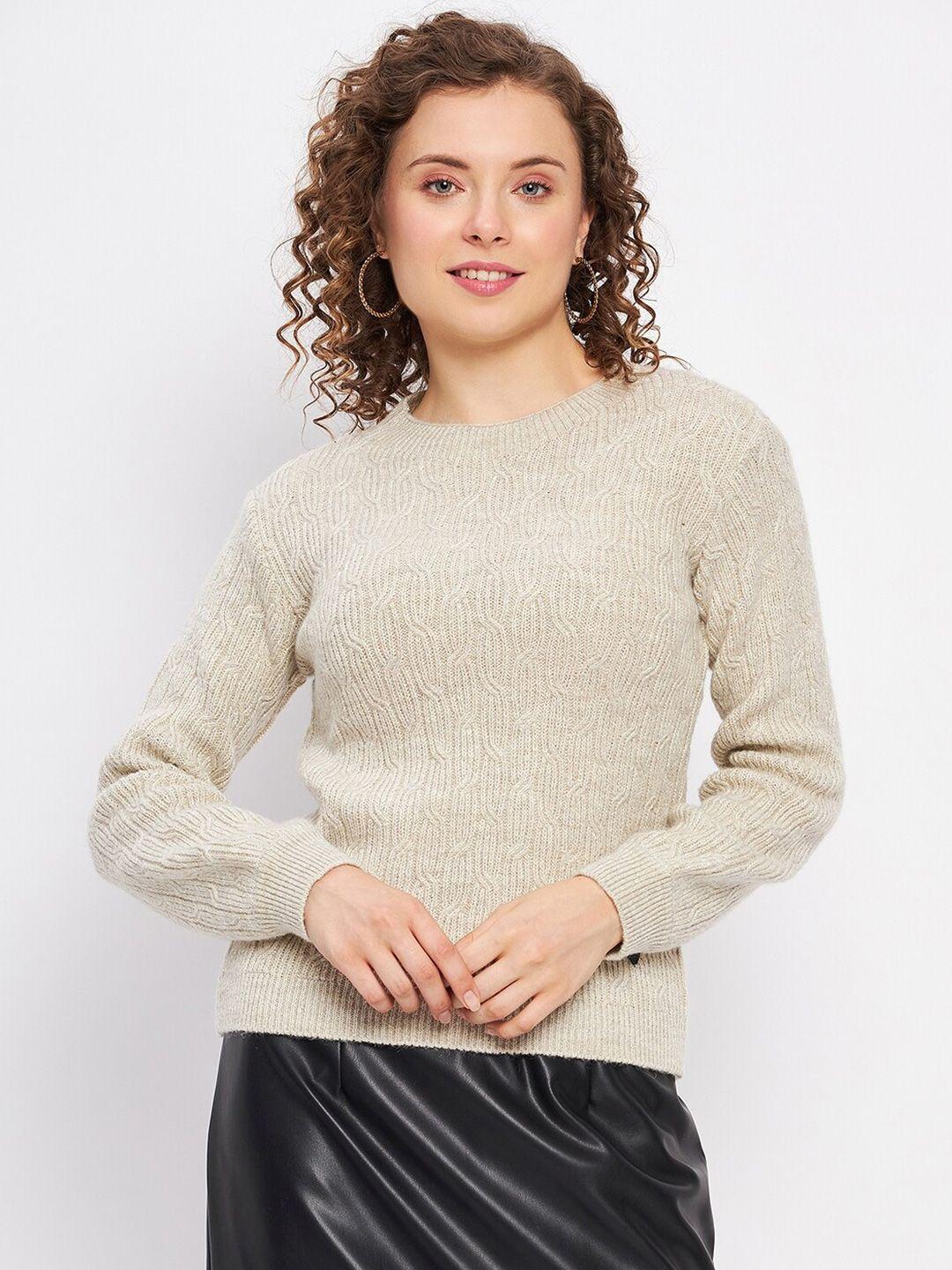 duke self design cable knit ribbed acrylic pullover