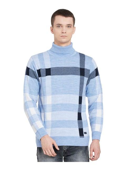 duke sky blue checks sweater