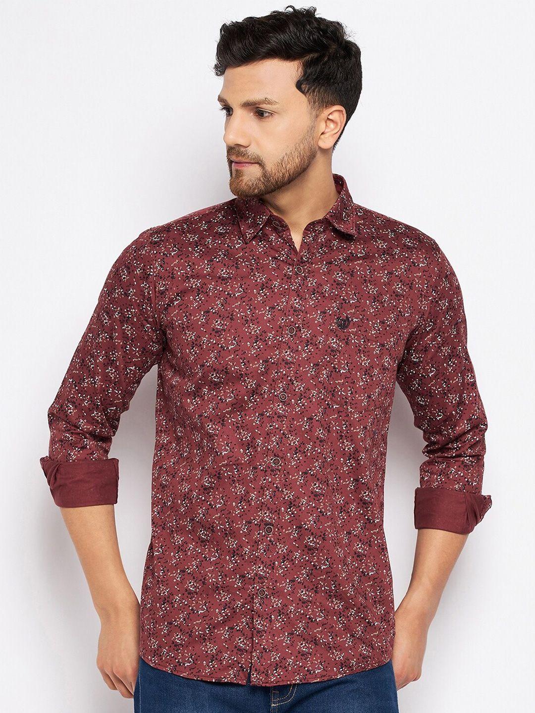 duke slim fit abstract printed opaque casual shirt