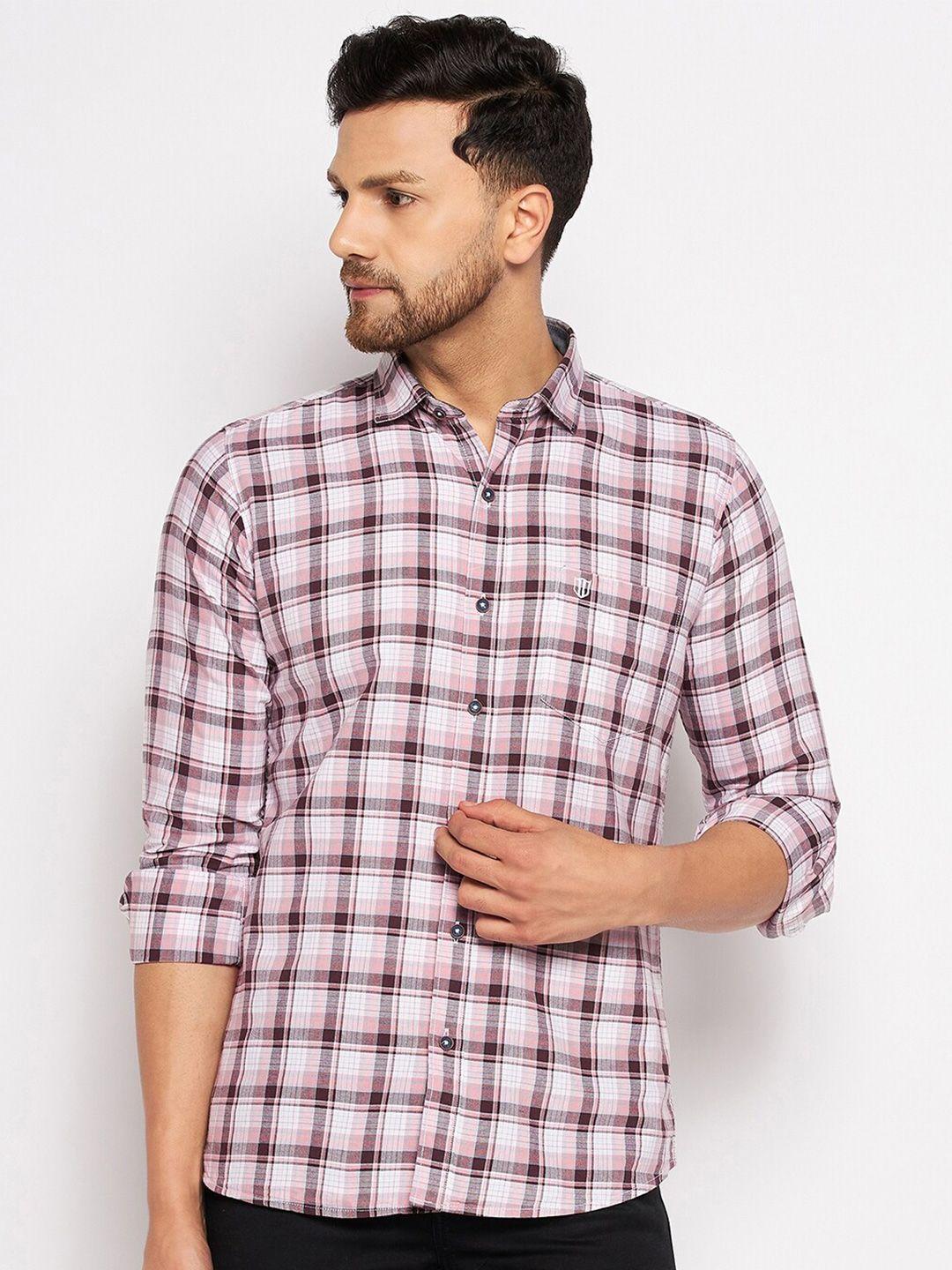 duke slim fit checked opaque casual shirt