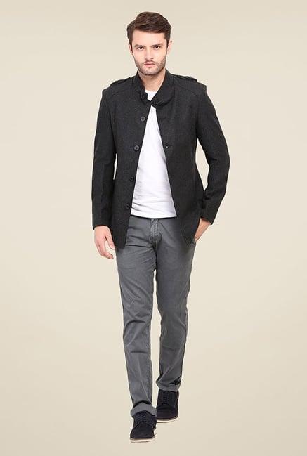 duke stardust black textured jacket