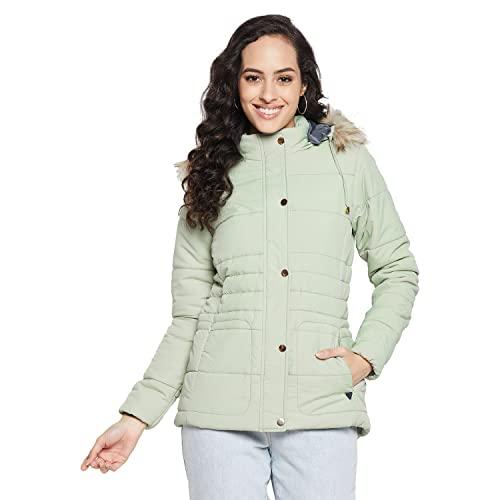 duke stardust women full sleeve hooded jacket (sdz1945_mint_l)