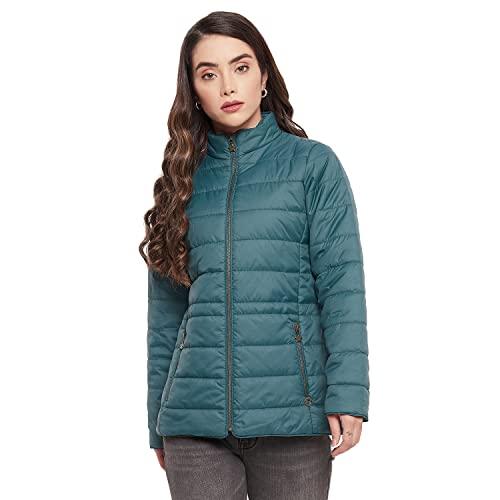 duke stardust women full sleeve jacket (ondz1601_teal_l)