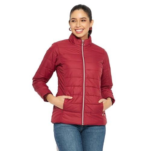 duke stardust women full sleeve jacket (sdz1717_d.maroon_xl)