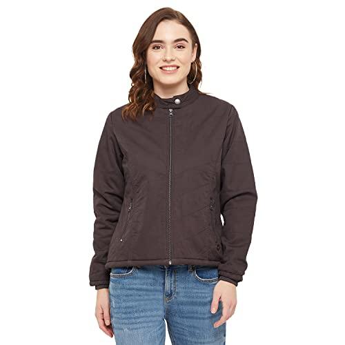 duke stardust women full sleeve jacket (sdz1972_d.grey_l)