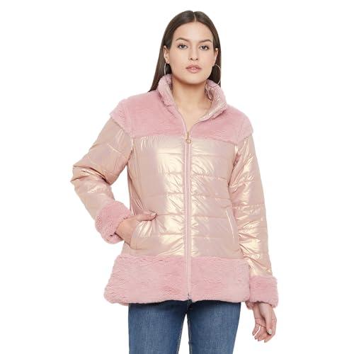 duke stardust women full sleeve jacket (sdz4063_rose gold_xl)