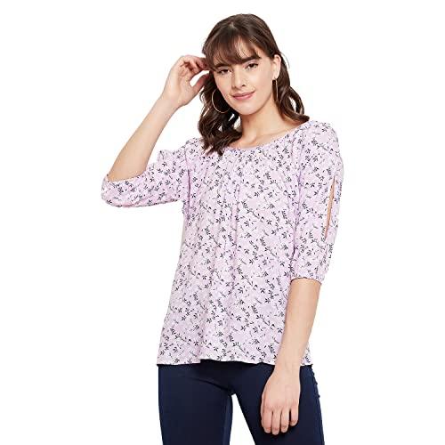 duke stardust women scoop neck lavender color top