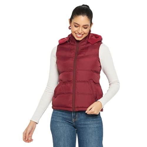 duke stardust women sleeveless jacket (sdz4043_wine_l)