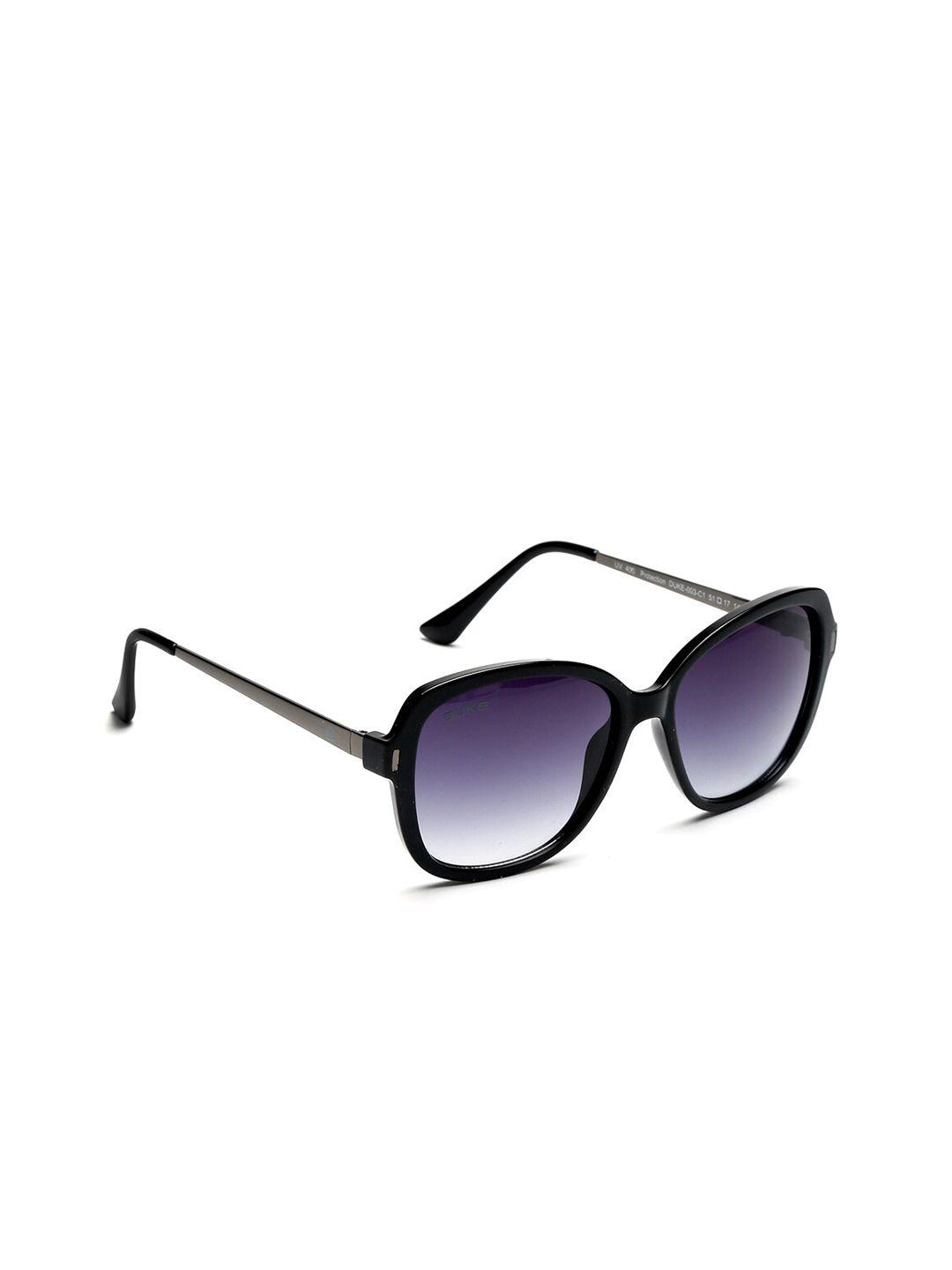 duke unisex black lens & black oversized sunglasses with uv protected lens duke-003-c1