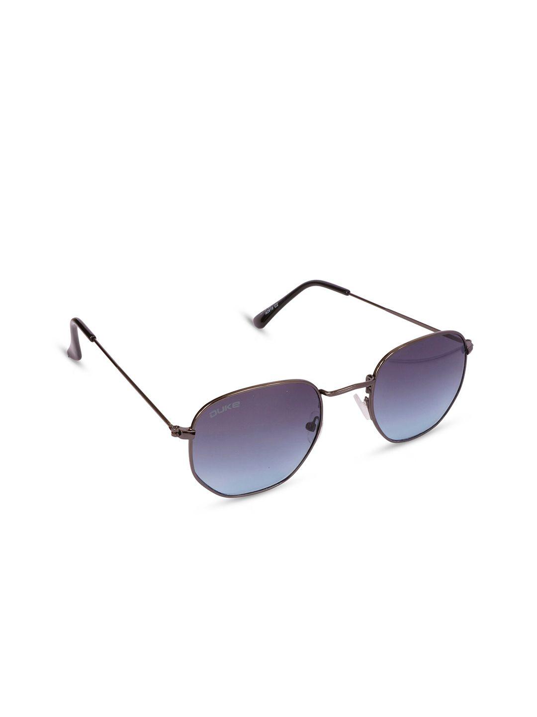 duke unisex blue lens & gunmetal-toned other sunglasses with uv protected lens