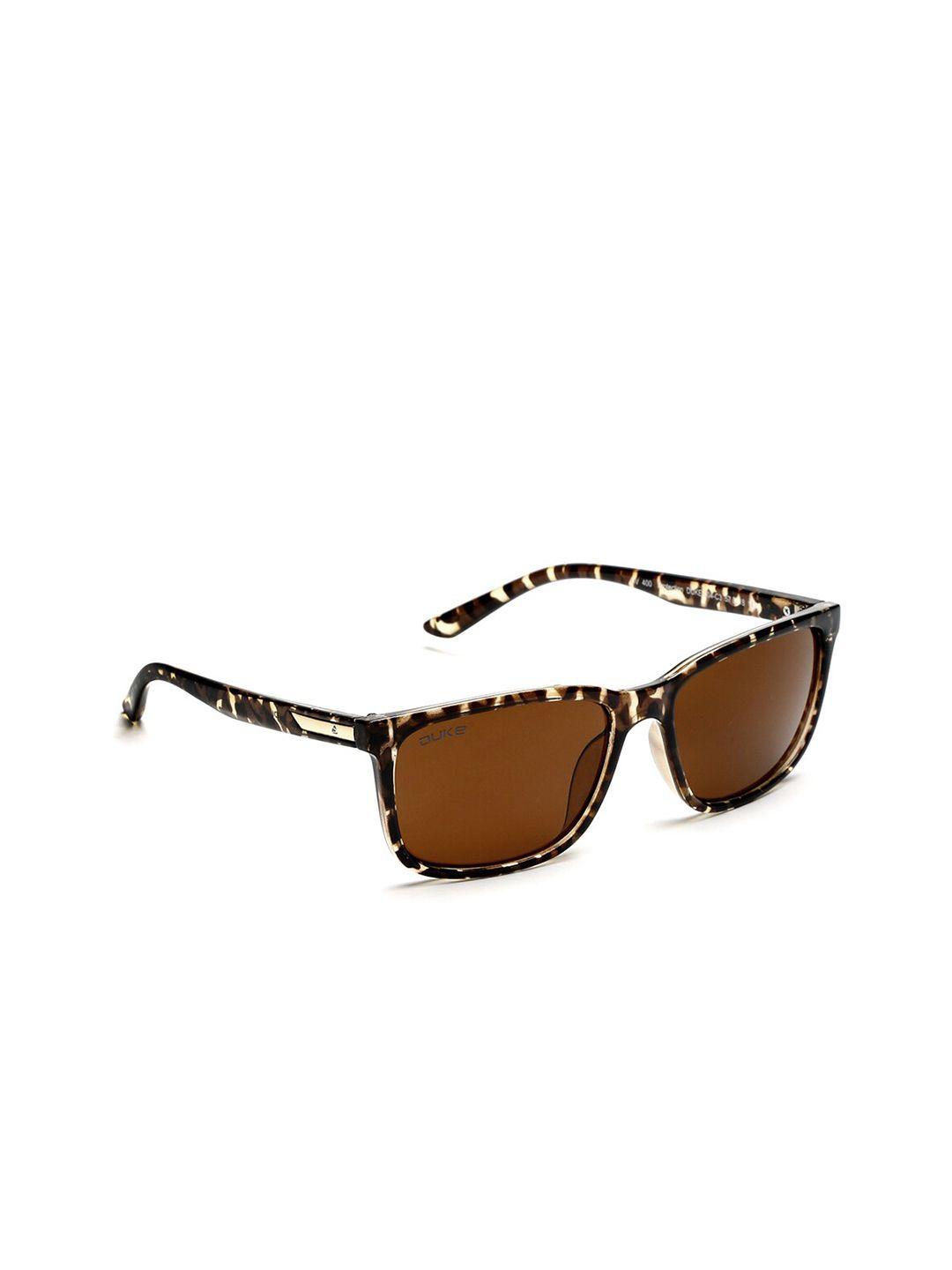 duke unisex brown lens & rectangle sunglasses with uv protected lens duke-004-c3