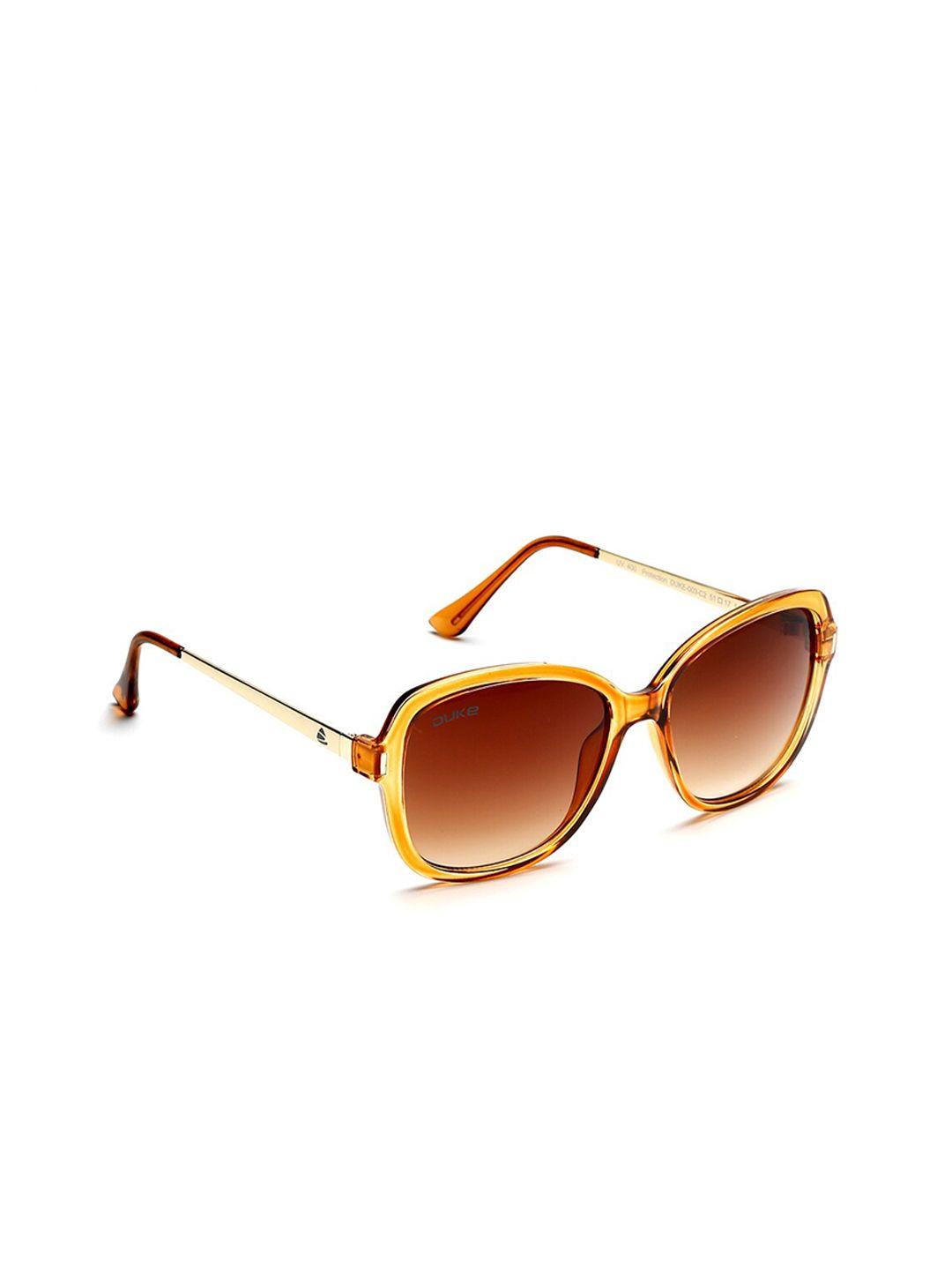 duke unisex brown lens & yellow oversized sunglasses with uv protected lens duke-003-c2