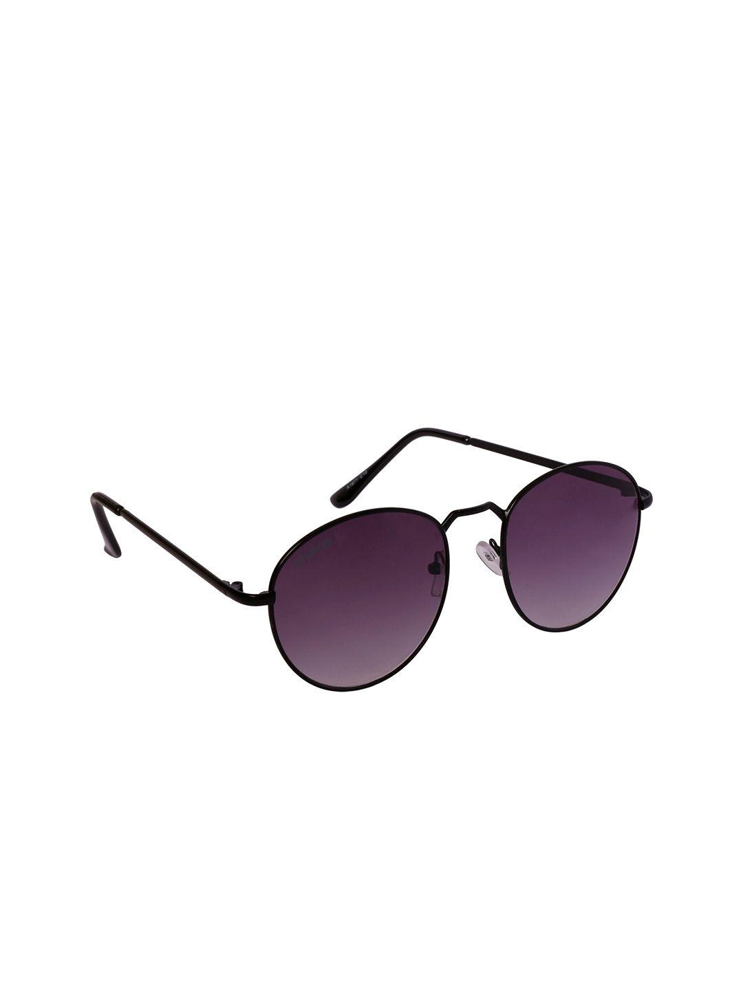 duke unisex purple lens & black round sunglasses with uv protected lens duke-a1871-c10