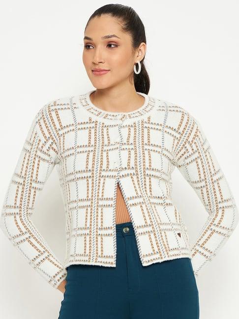 duke white printed cardigan