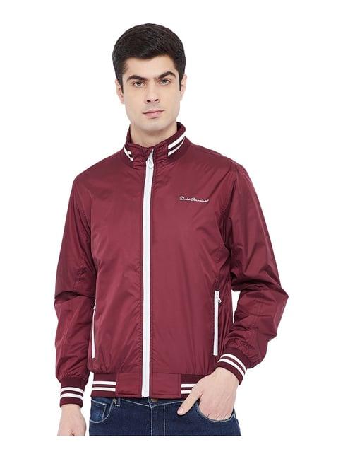 duke wine full sleeves mock collar jacket