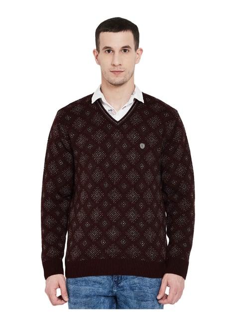 duke wine printed sweater