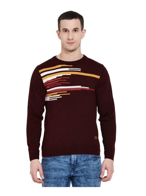 duke wine printed sweater