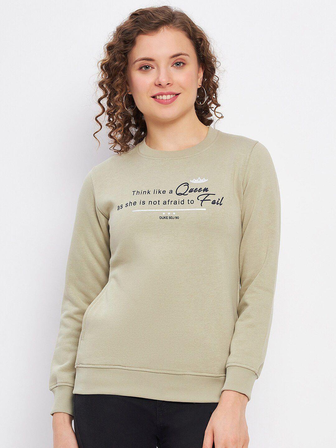 duke women green printed sweatshirt