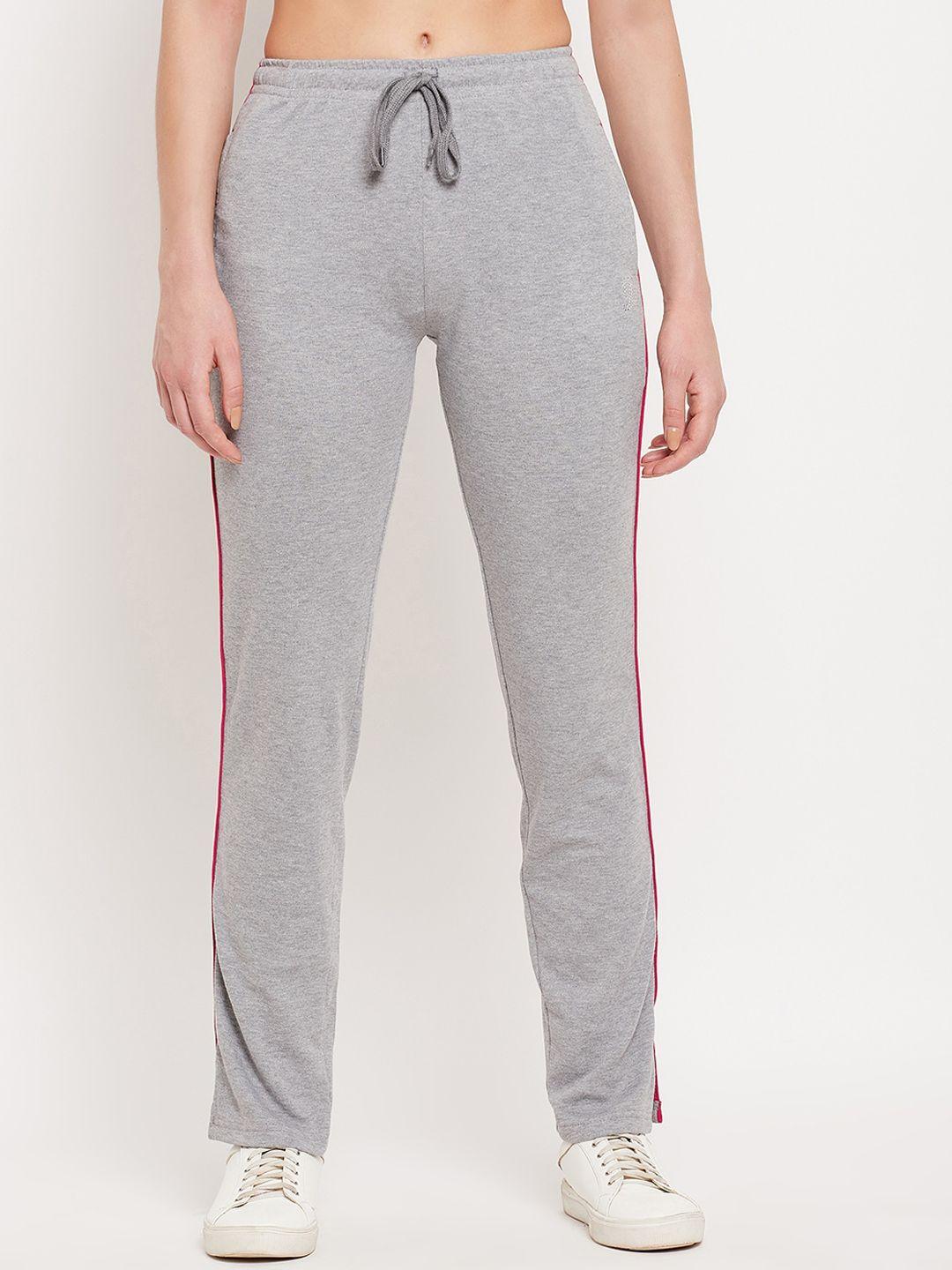 duke women grey solid cotton track pants