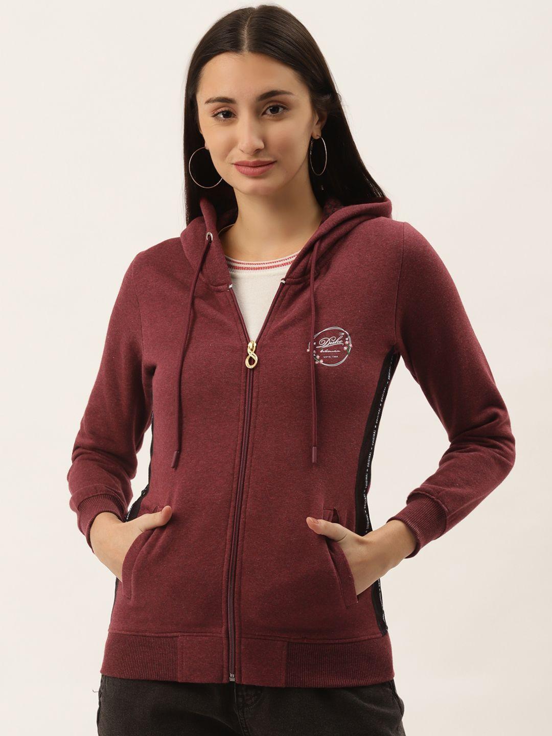 duke women maroon solid hooded sweatshirt