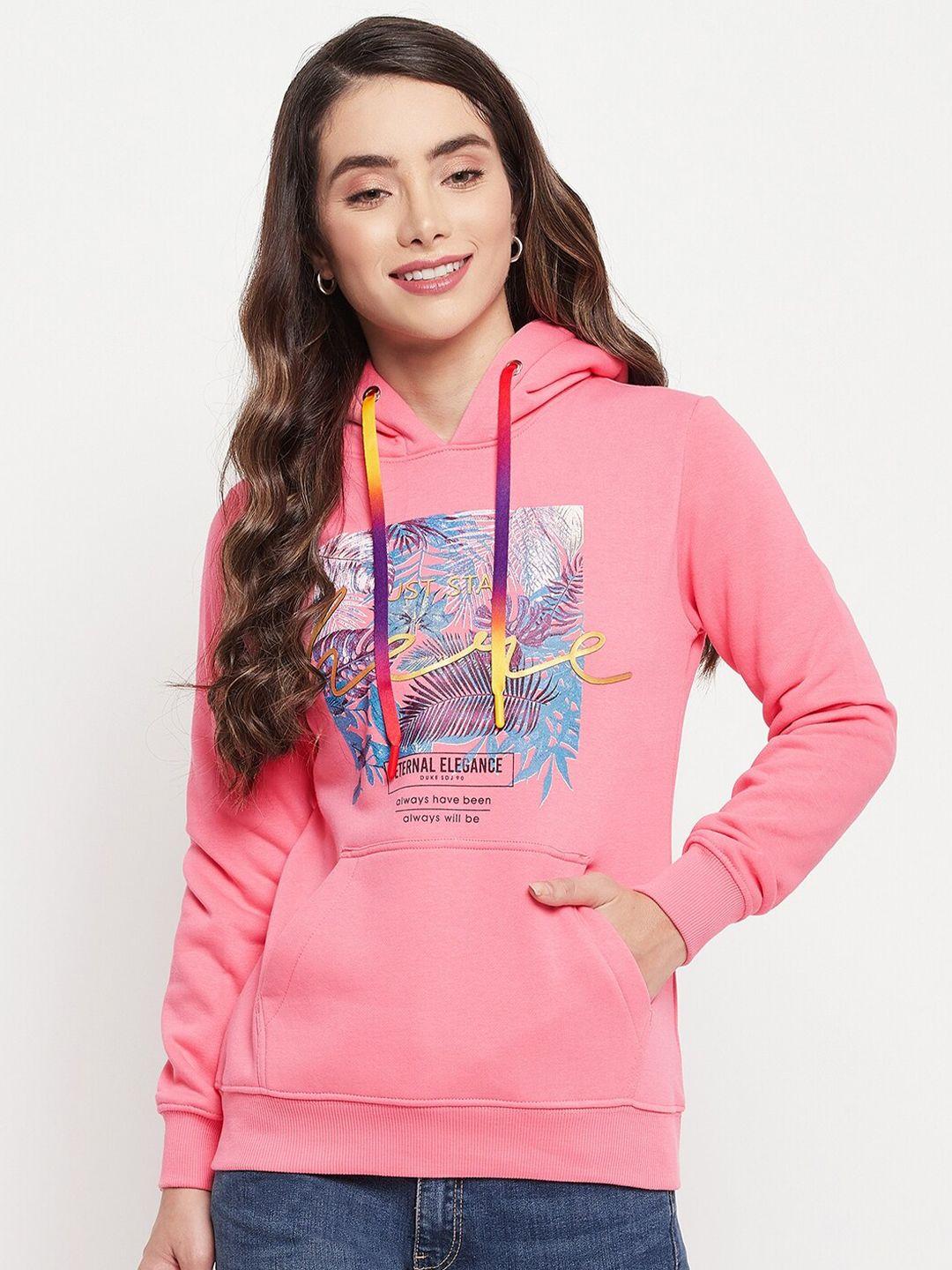 duke women pink printed hooded fleece sweatshirt