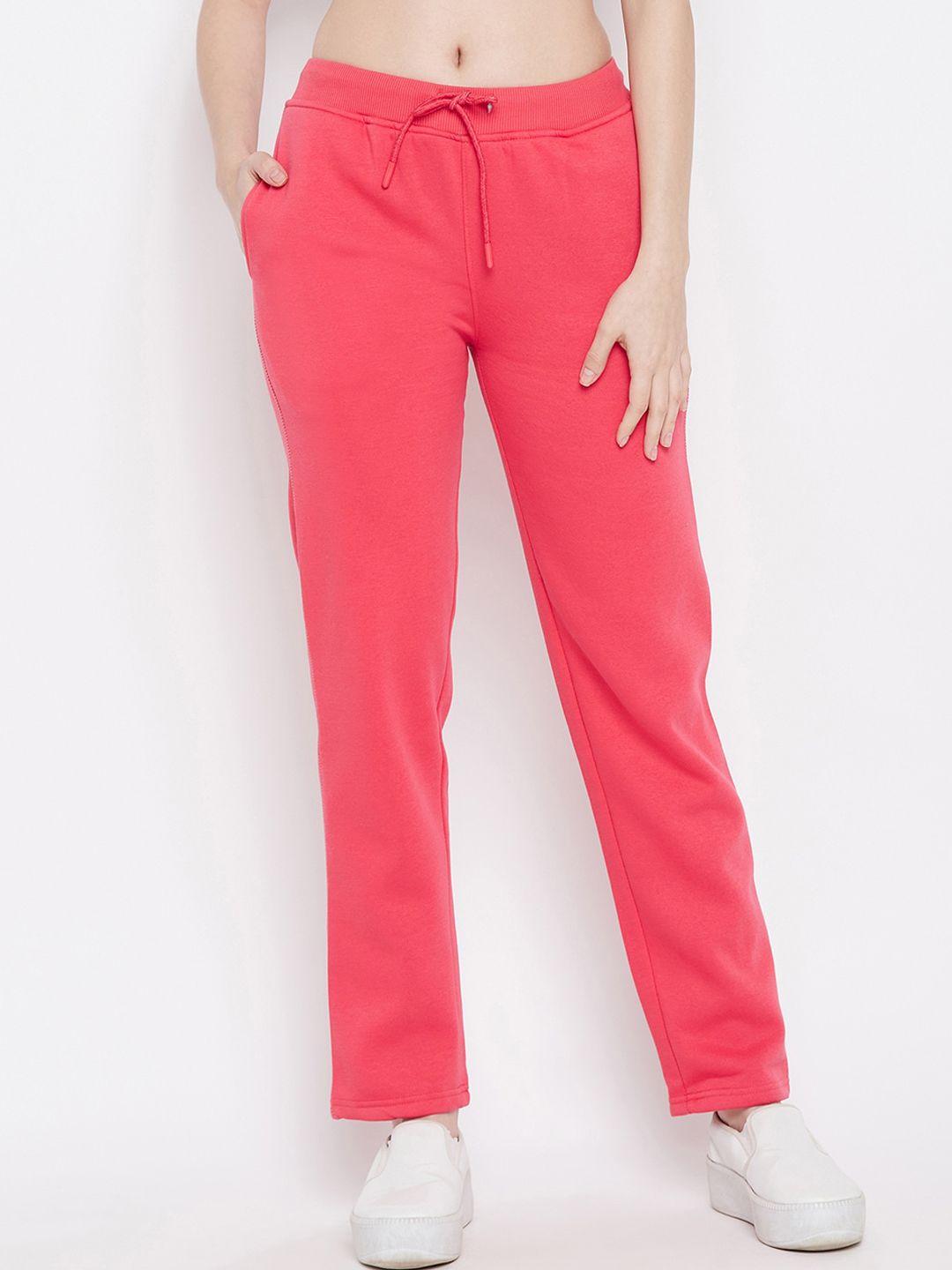 duke women pink solid cotton track pants