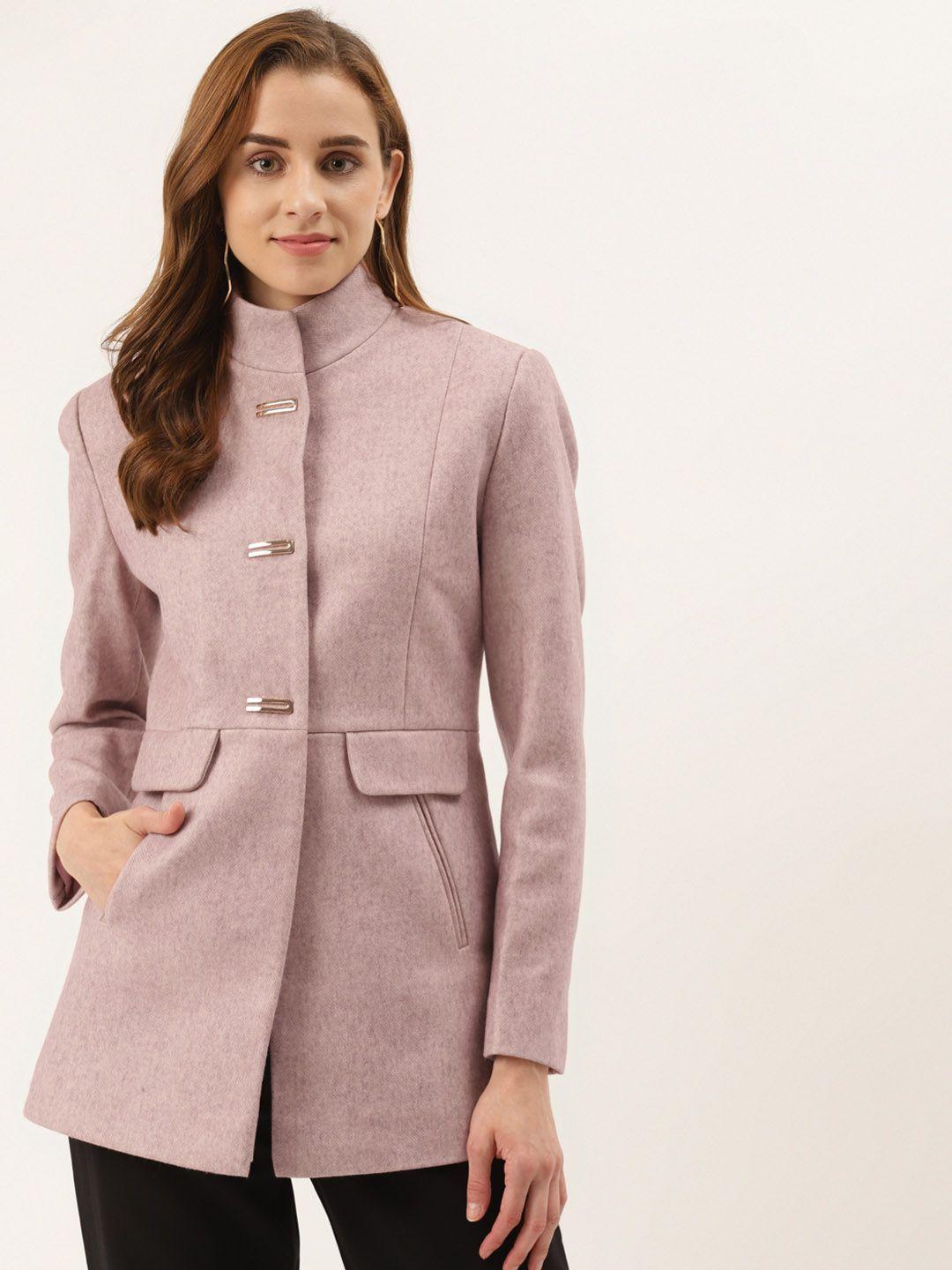 duke women pink solid overcoat
