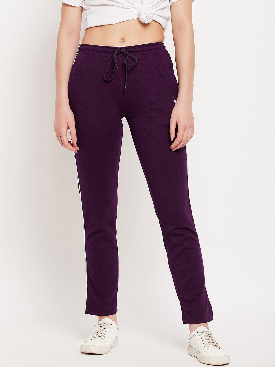 duke women purple solid track pants