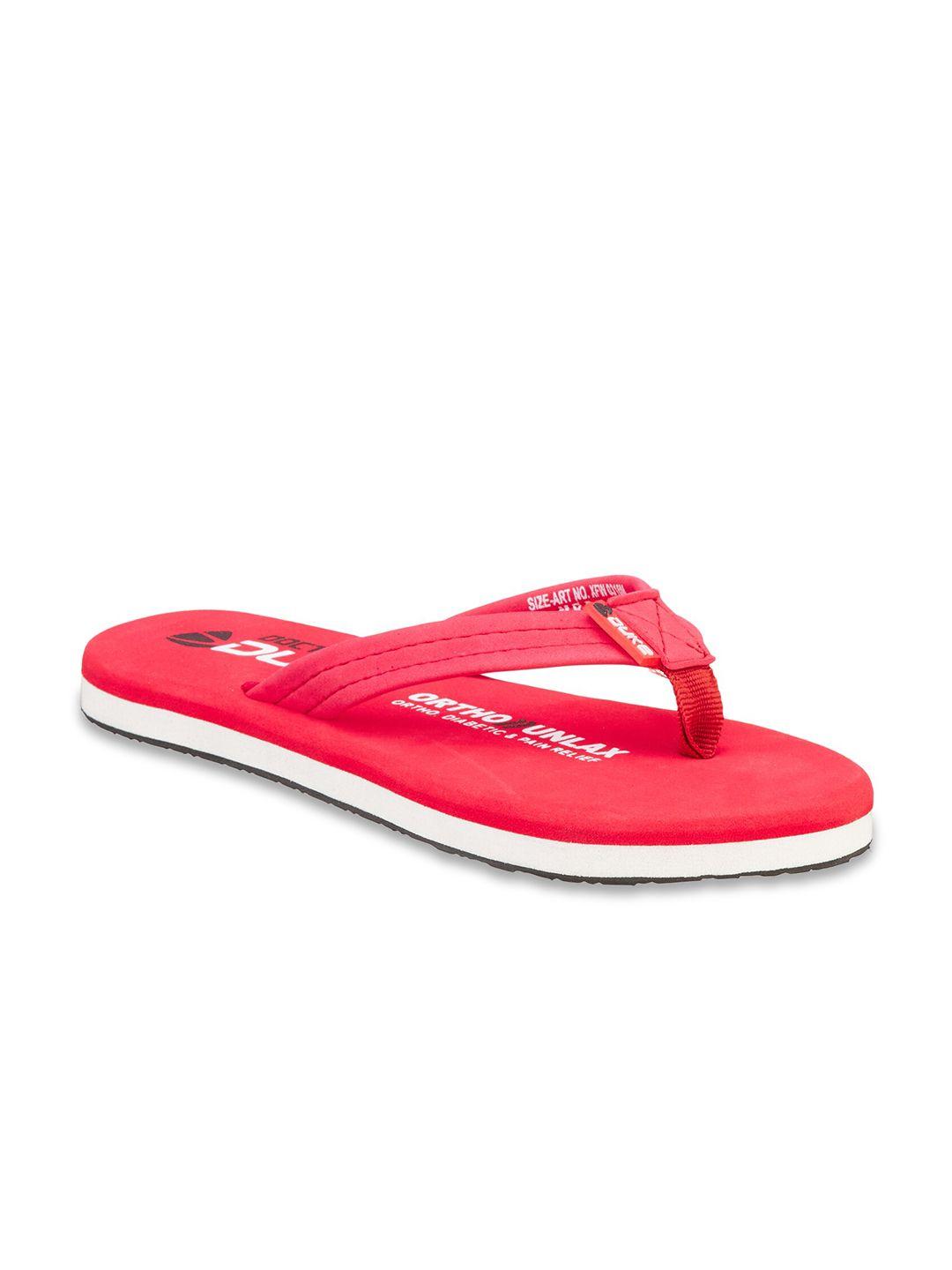 duke women red & white printed thong flip-flops
