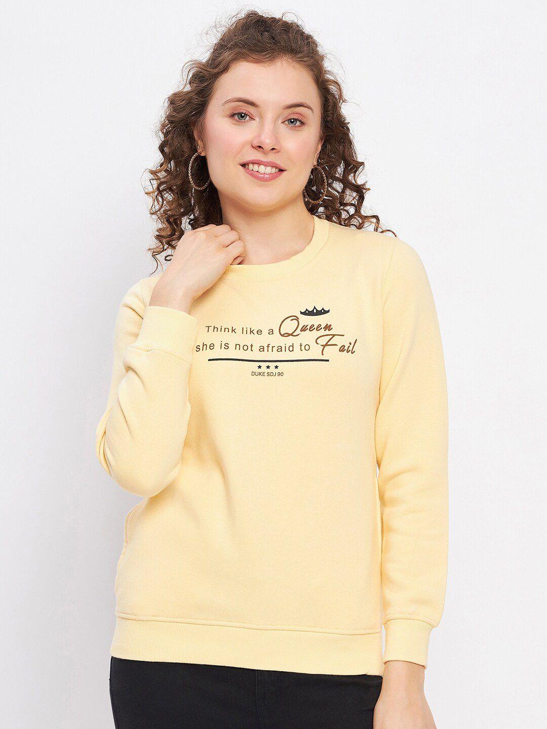 duke women yellow printed sweatshirt