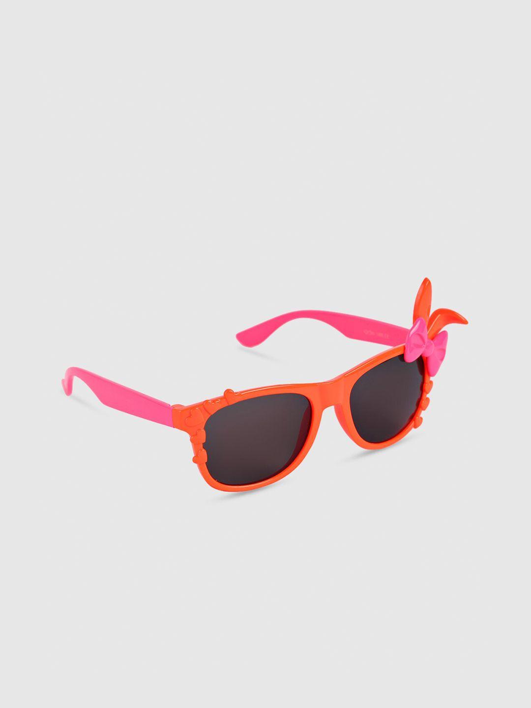 dukiekooky girls black lens & orange wayfarer sunglasses with uv protected lens