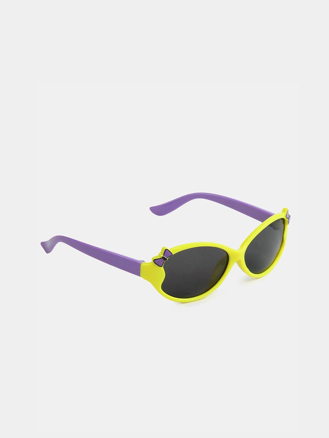 dukiekooky girls black lens & yellow oval sunglasses with uv protected lens 900340