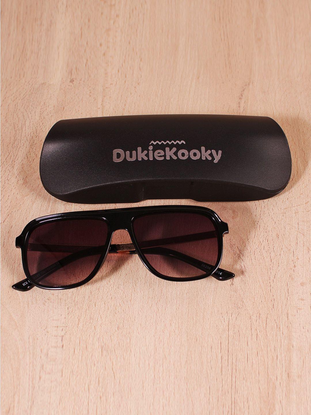 dukiekooky unisex kids black lens & black square sunglasses with uv protected lens