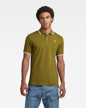 dunda slim fit polo t-shirt with tipped hems