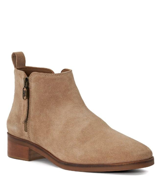 dune london women's progress taupe ankle height boots