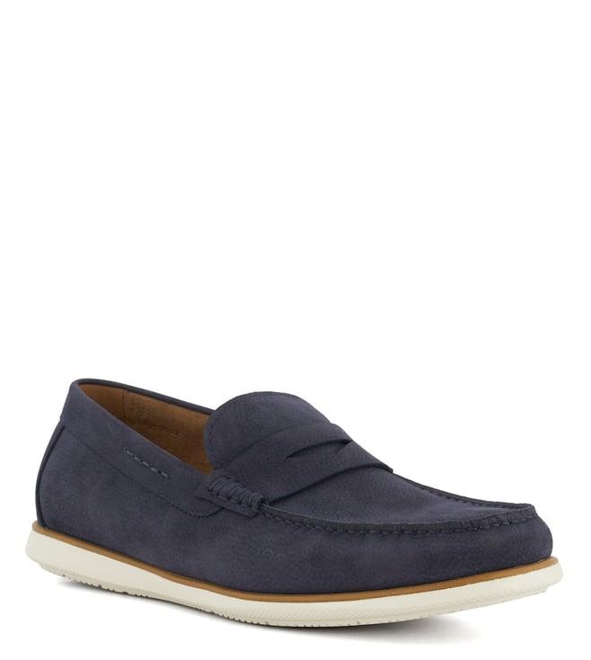 dune london men's berkly navy loafers